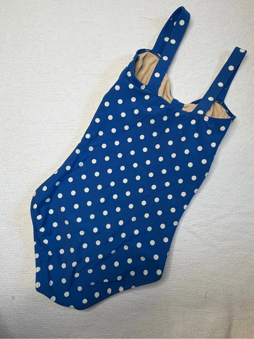 Blue Polka Dot Delia*s Vintage One-Piece Swimsuit (A)